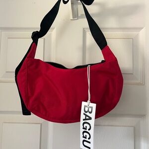 NWT BAGGU Small Nylon Crescent Bag